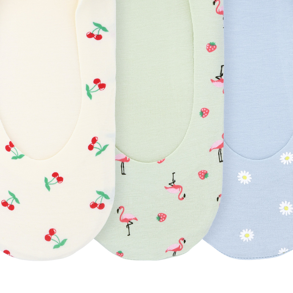 3 Paar Damen Füßlinge mit Allover-Print