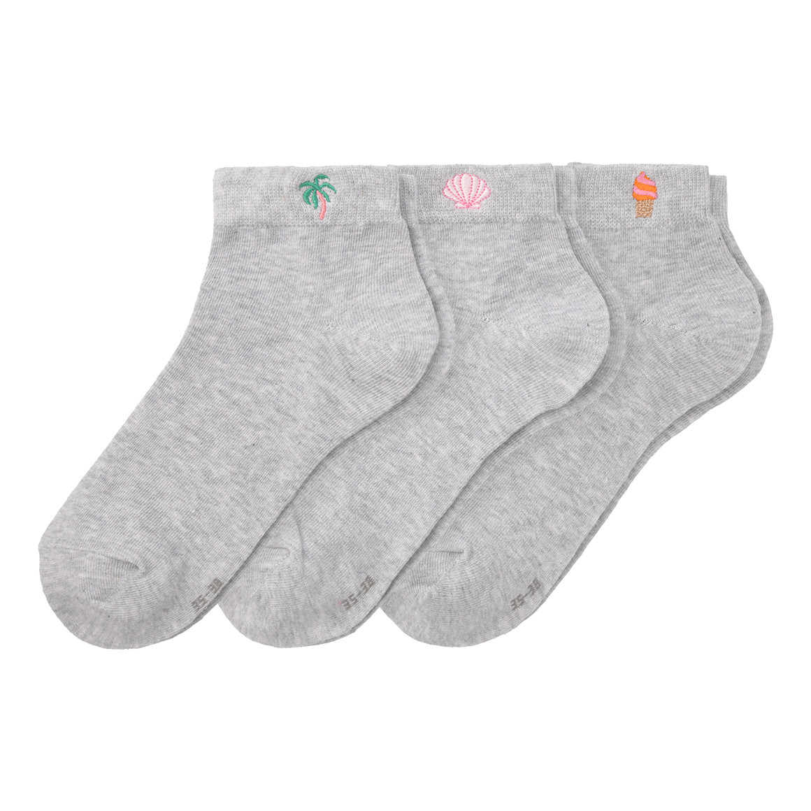 3 Paar Damen Sneaker-Socken knöchelhoch