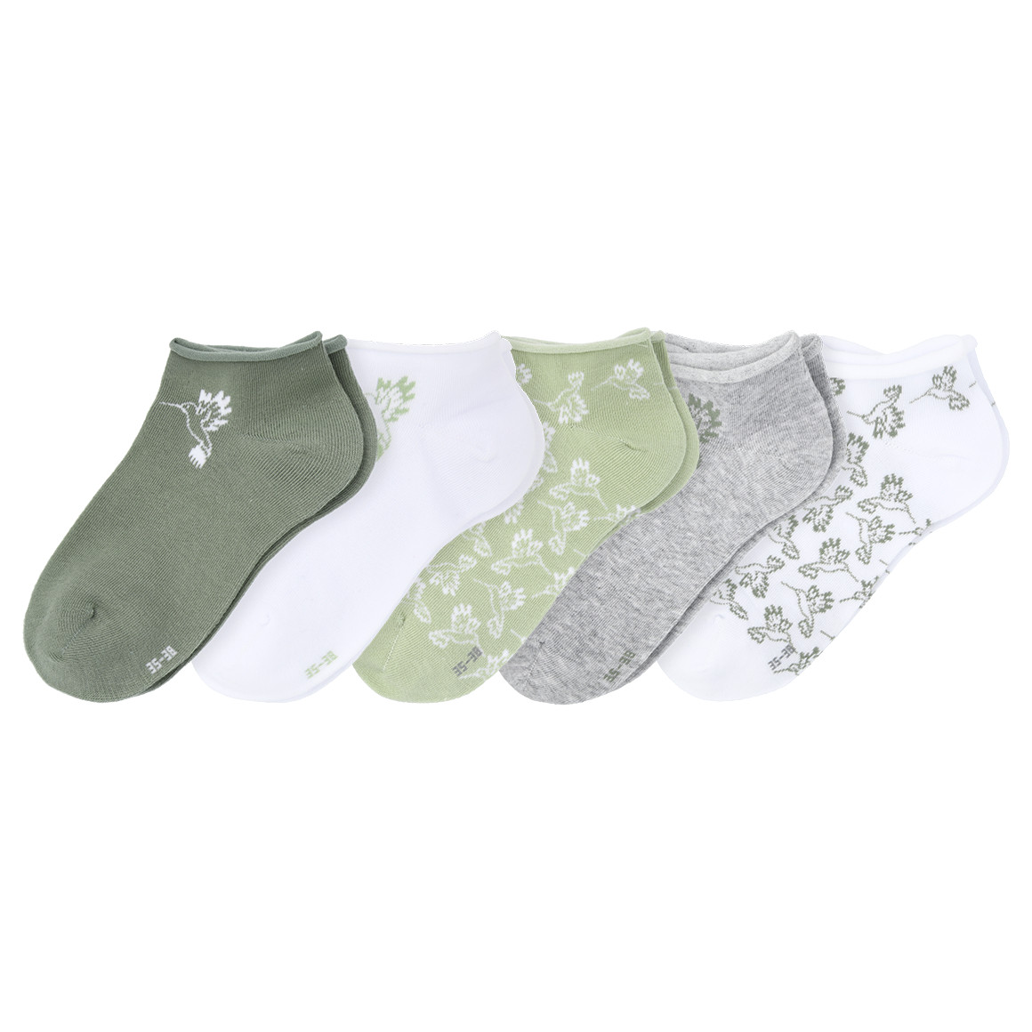 5 Paar Damen Sneaker-Socken mit Blumen