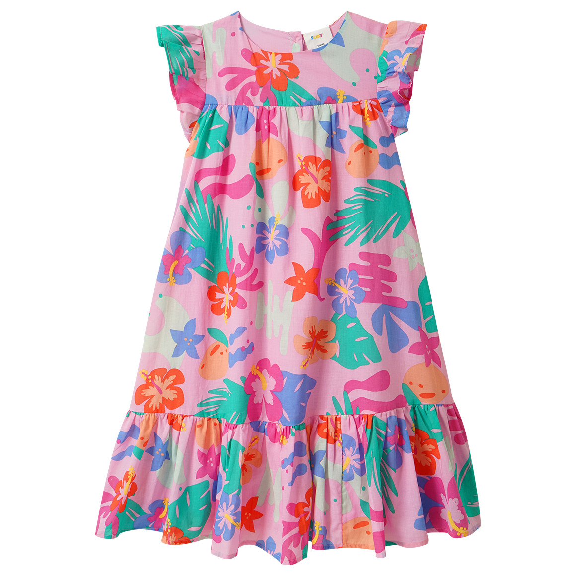 Mädchen Kleid mit Blumen-Allover