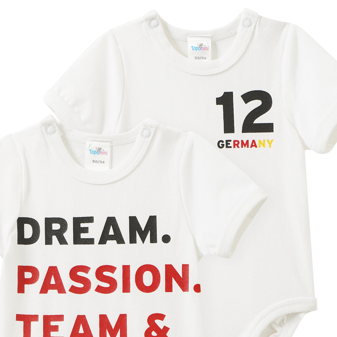 2 Baby Bodys im Fußball-Design
