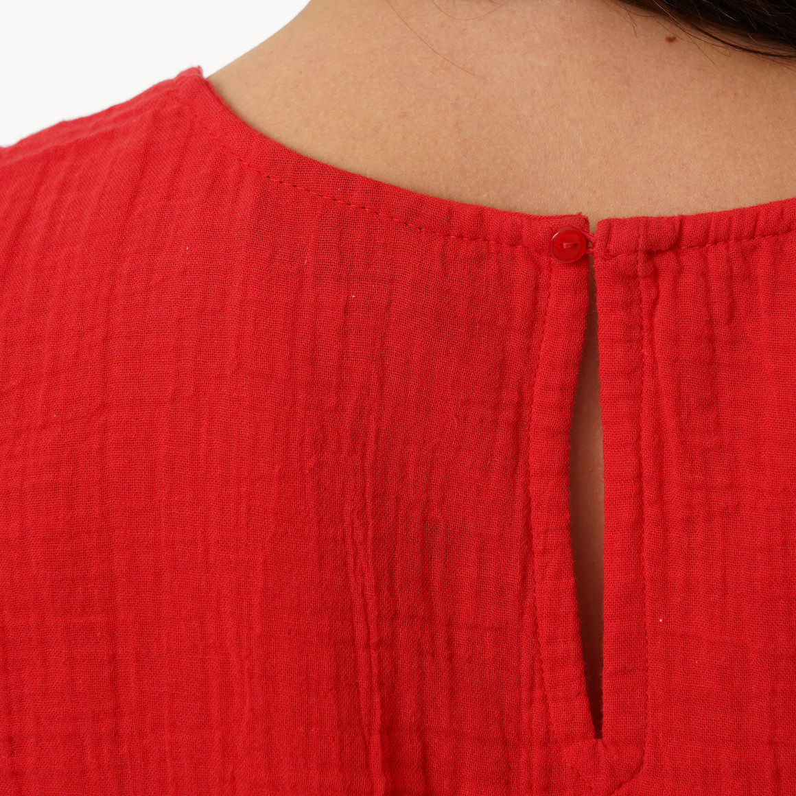 Damen Musselin-Blusentop in Uni