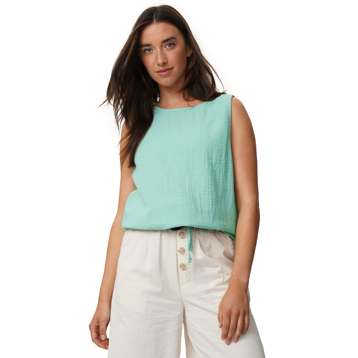 Damen Musselin-Blusentop in Uni