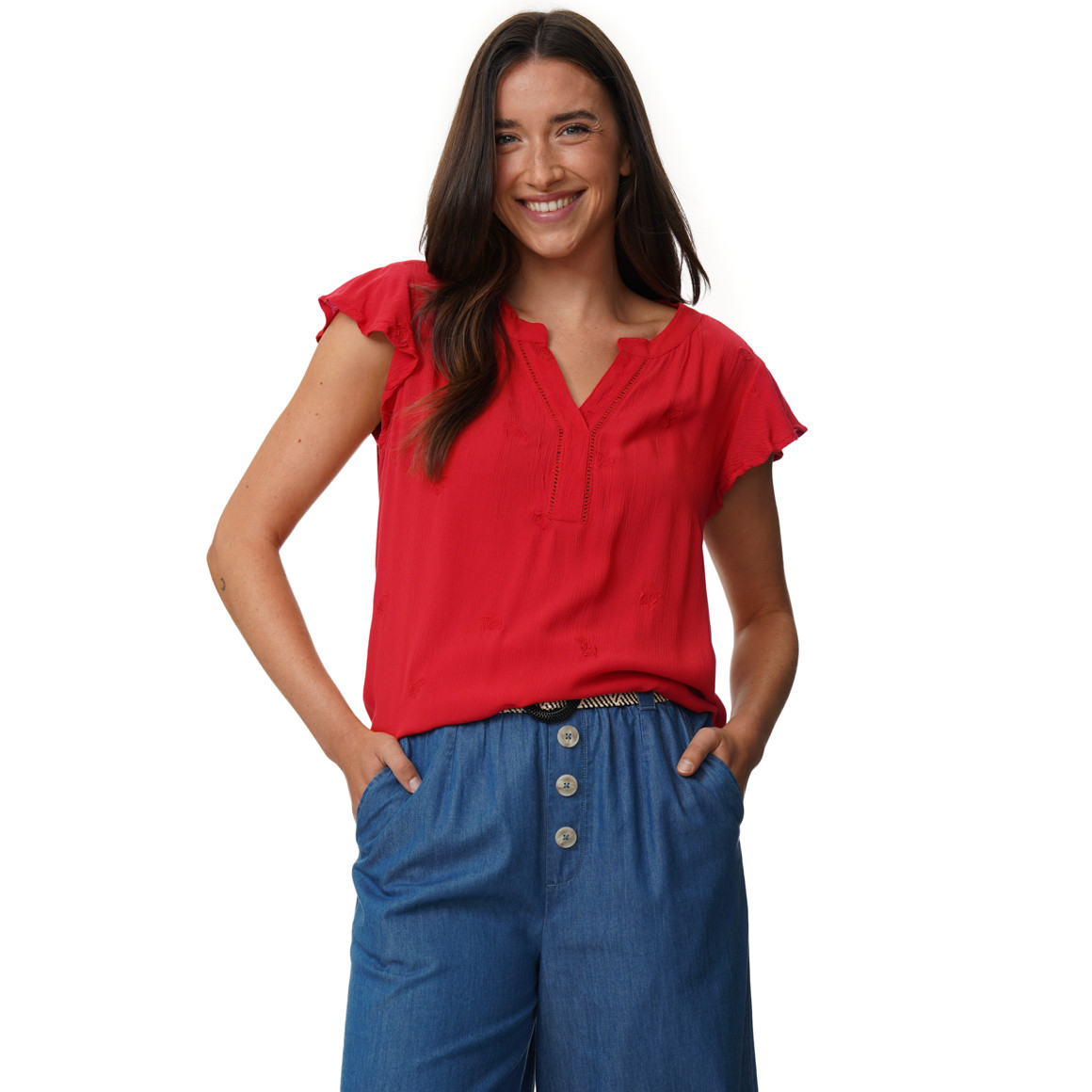 Damen Bluse mit Stickerei