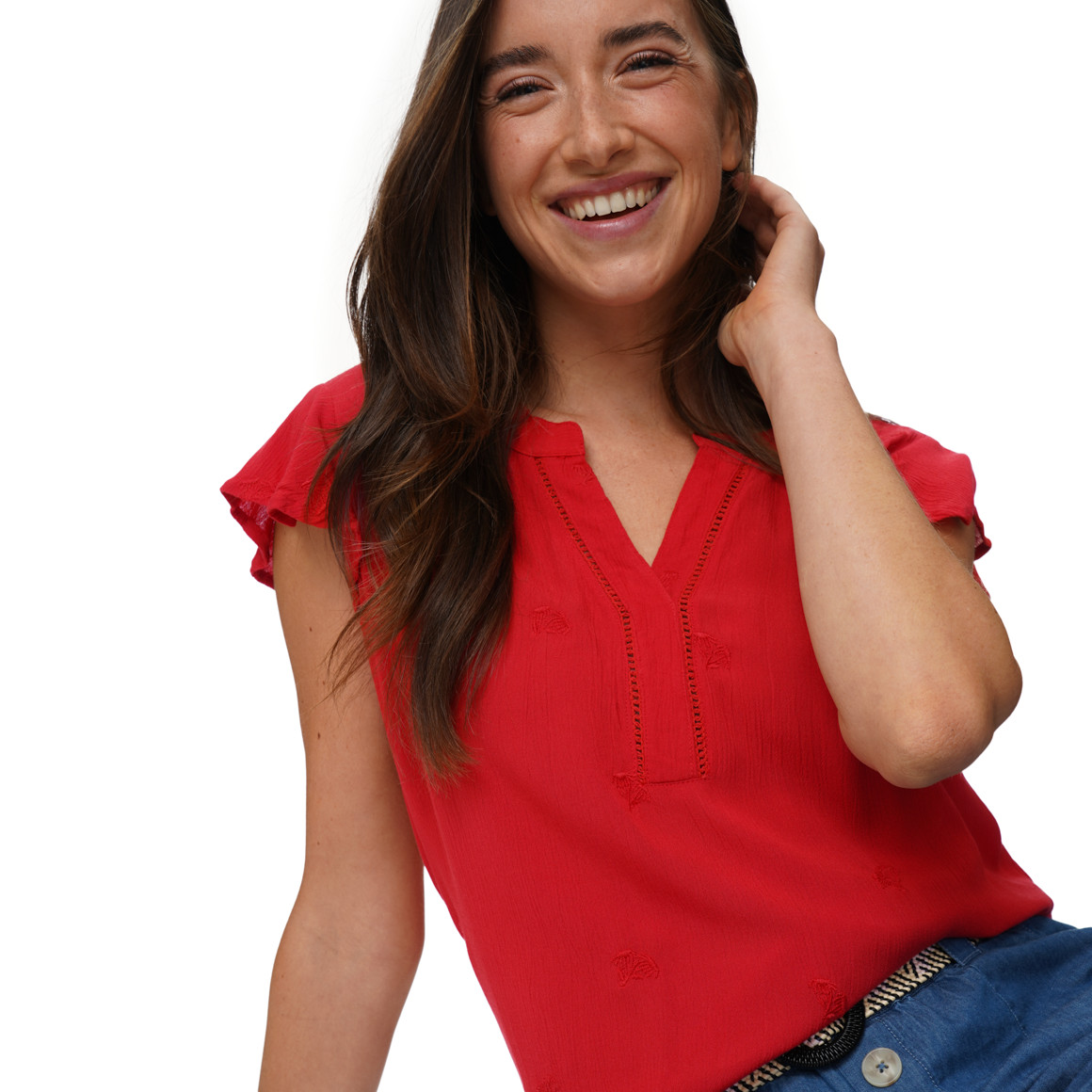 Damen Bluse mit Stickerei