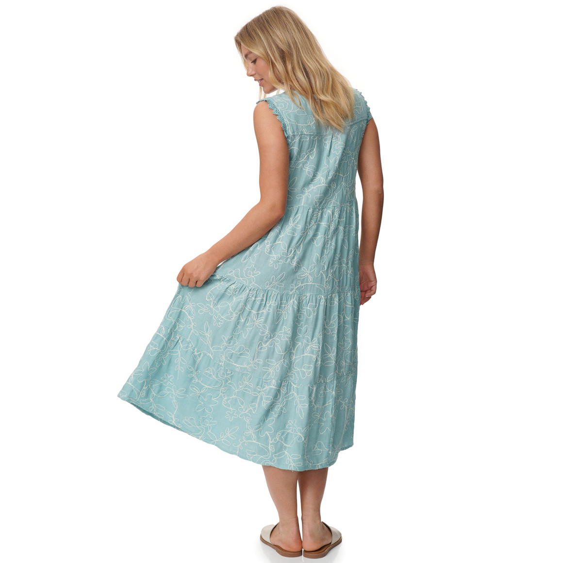 Damen Kleid mit Allover-Stickerei