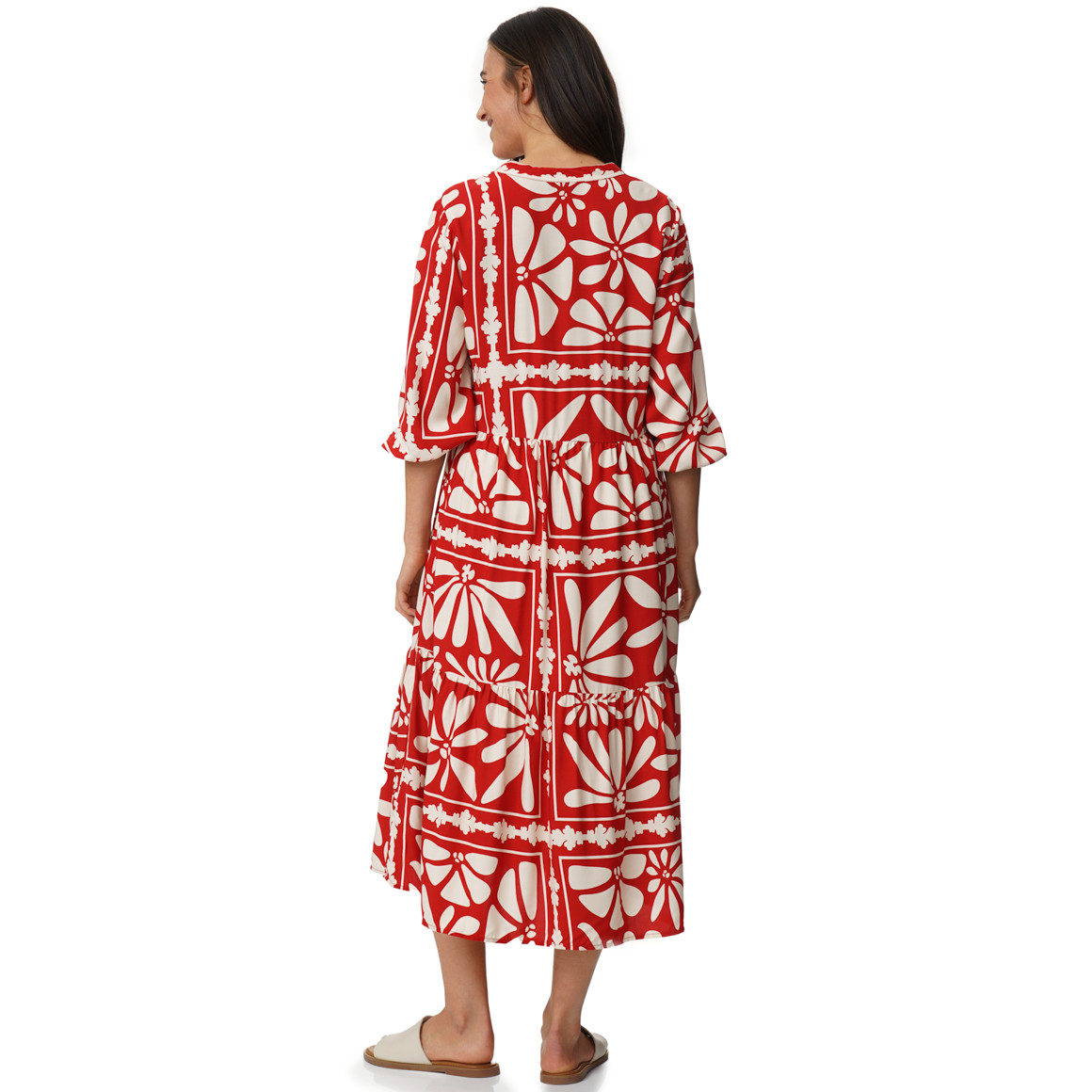 Damen Maxikleid mit Allover-Muster