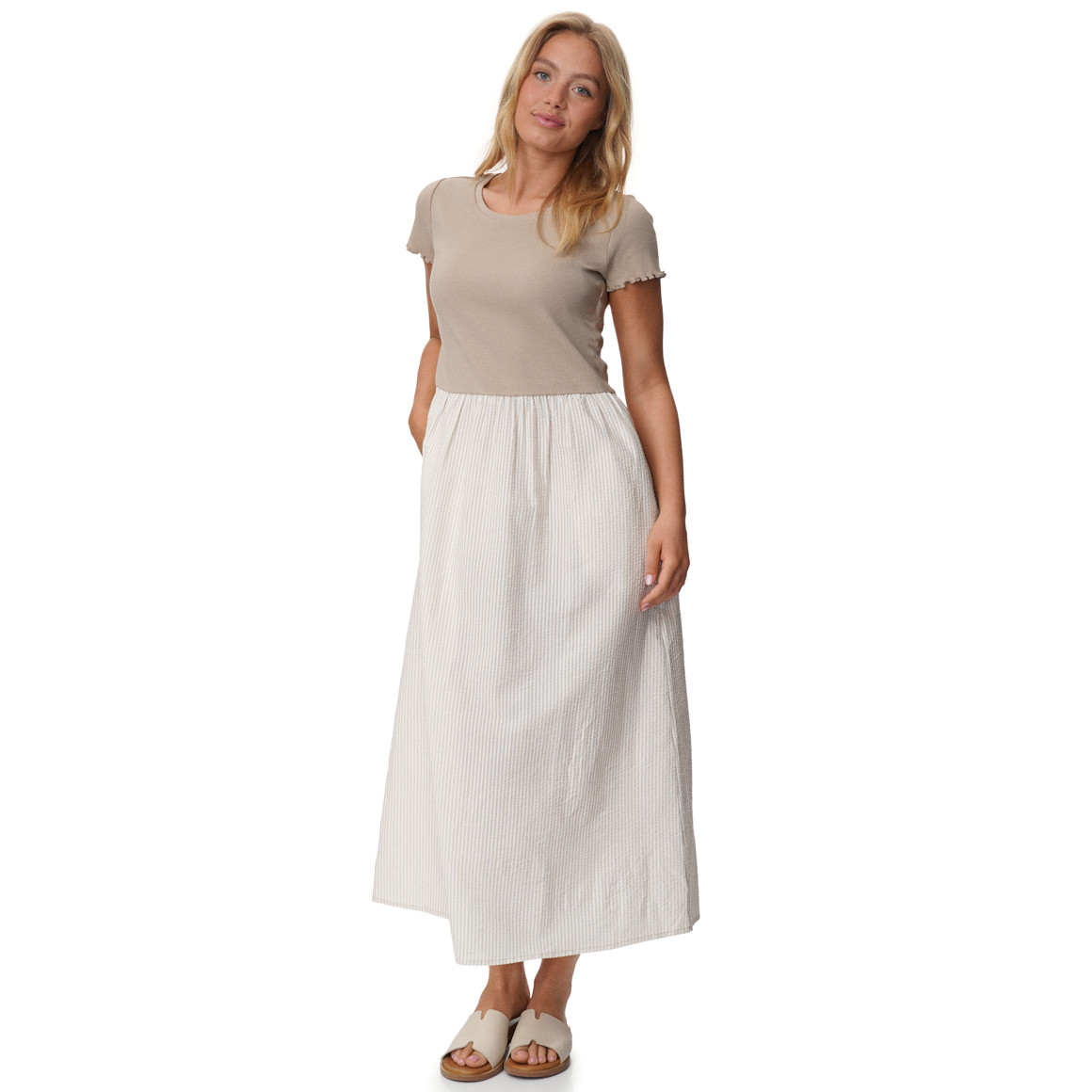 Damen Kleid mit Seersucker-Struktur