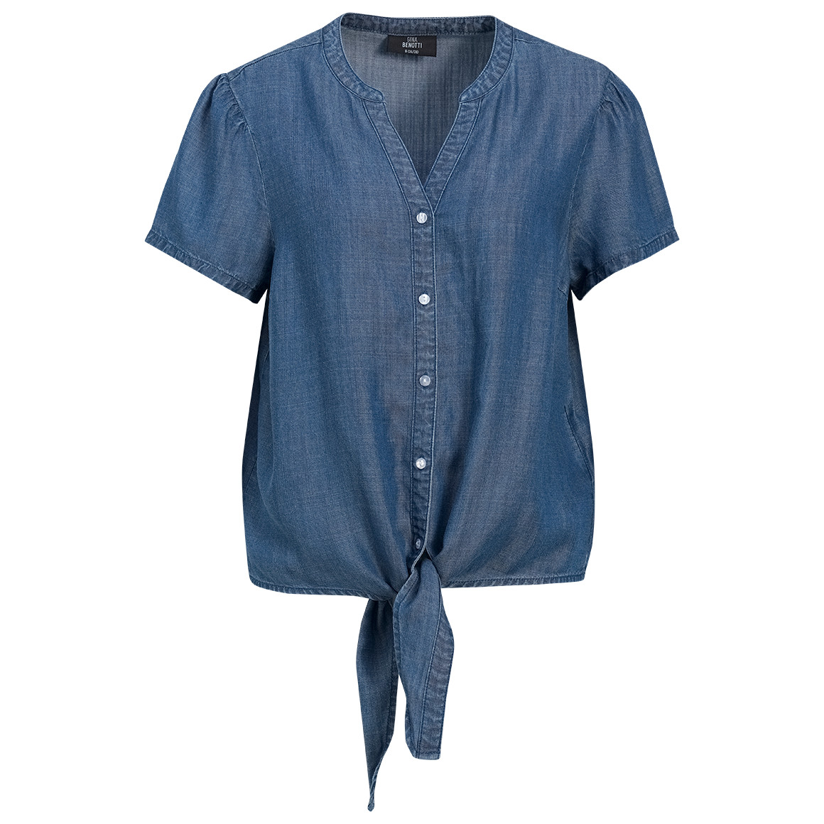 Damen Bluse in Denim-Optik
