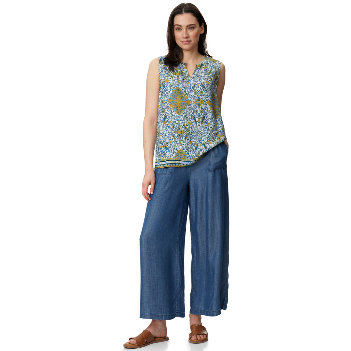 Damen Blusentop mit Allover-Muster
