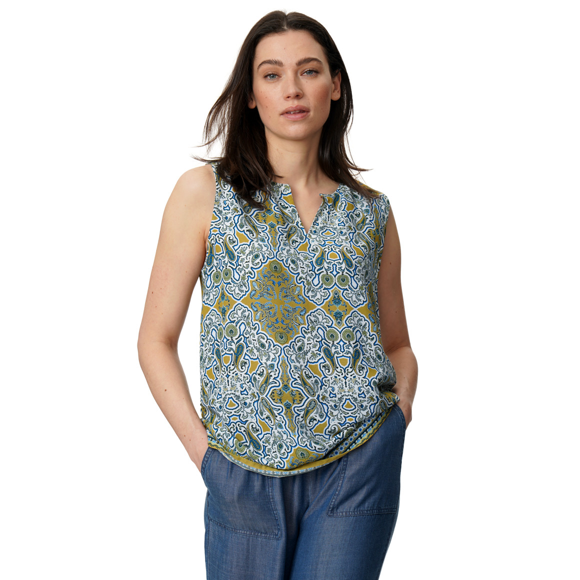 Damen Blusentop mit Allover-Muster