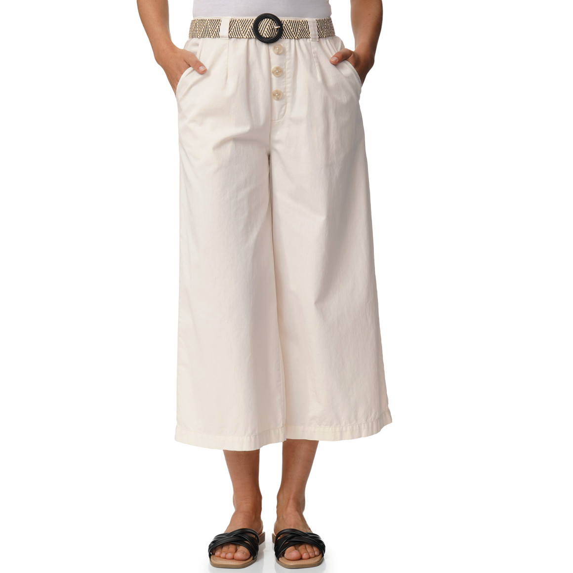 Damen 7/8 Hose mit Gürtel