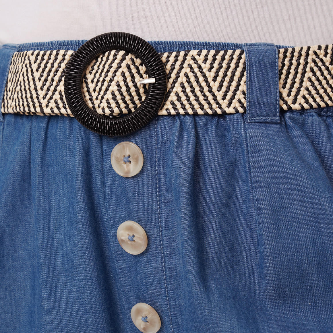Damen 7/8 Hose mit Gürtel