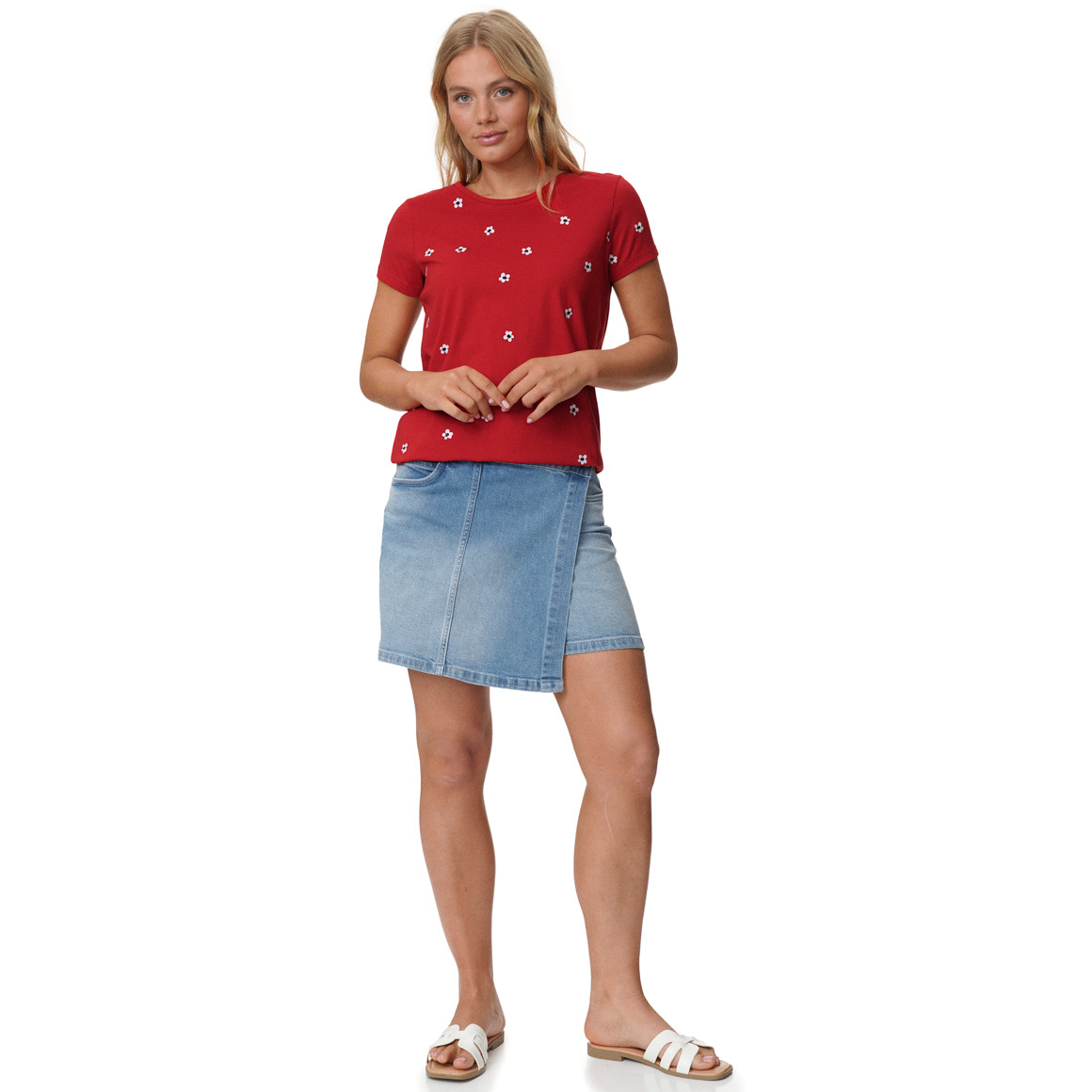 Damen T-Shirt mit Stickerei