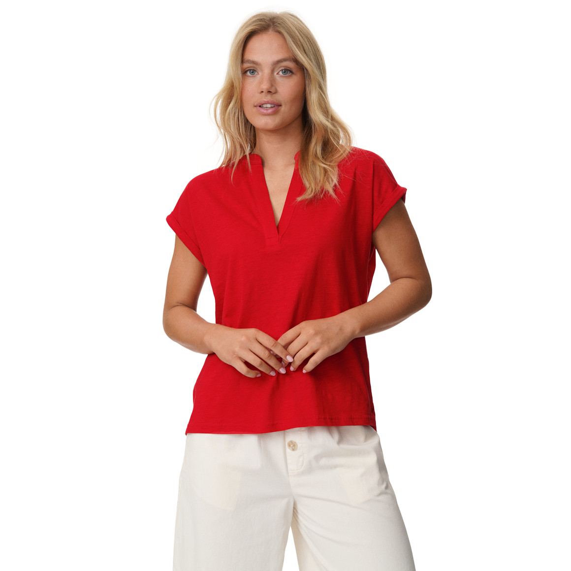 Dames-T-shirt met V-hals