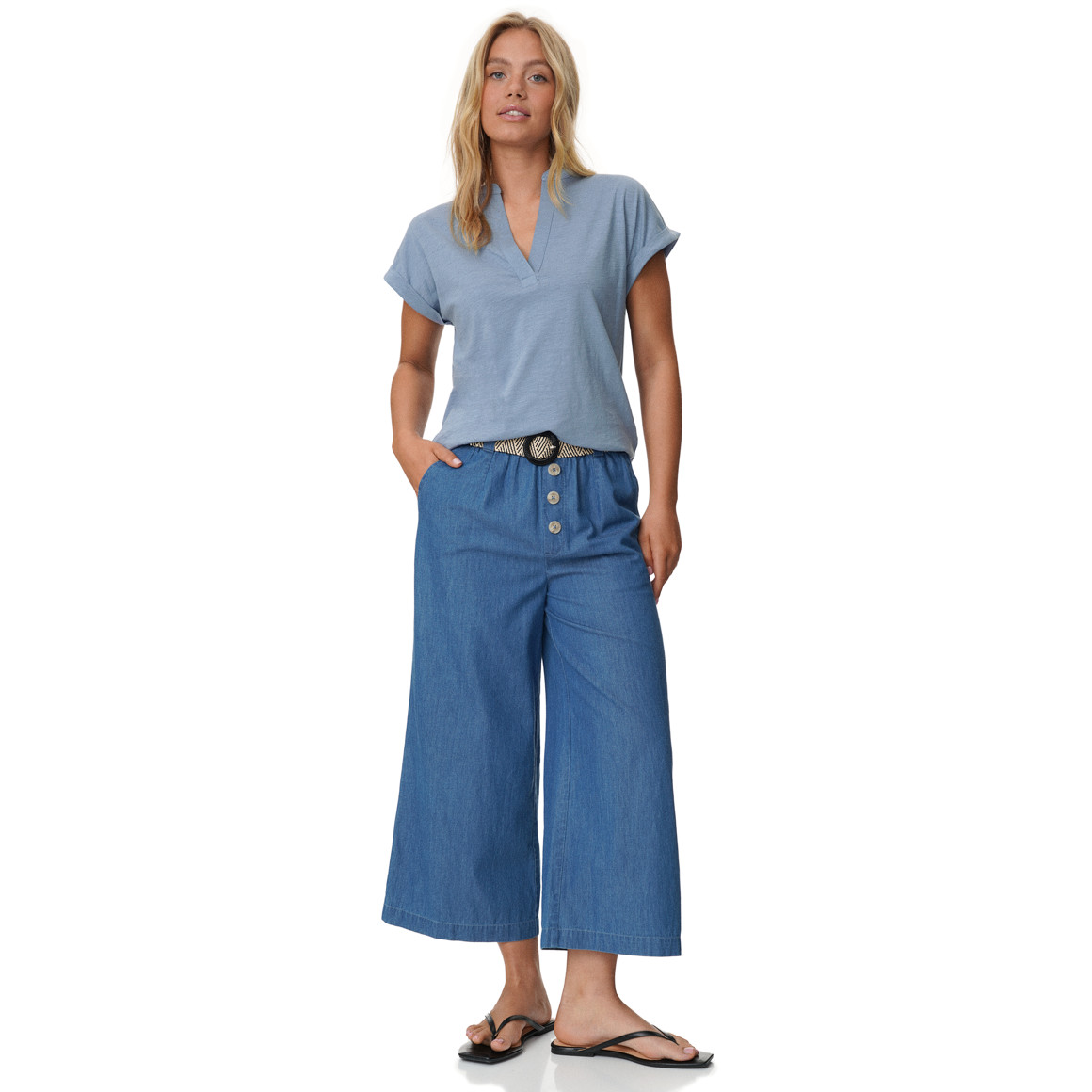 Dames-T-shirt met V-hals