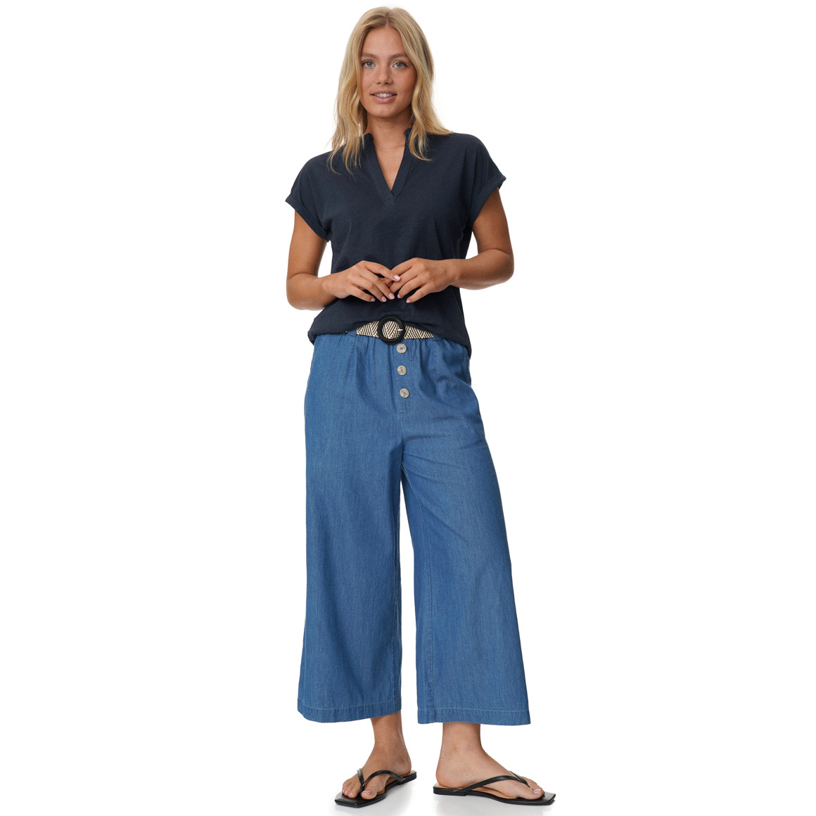 Dames-T-shirt met V-hals