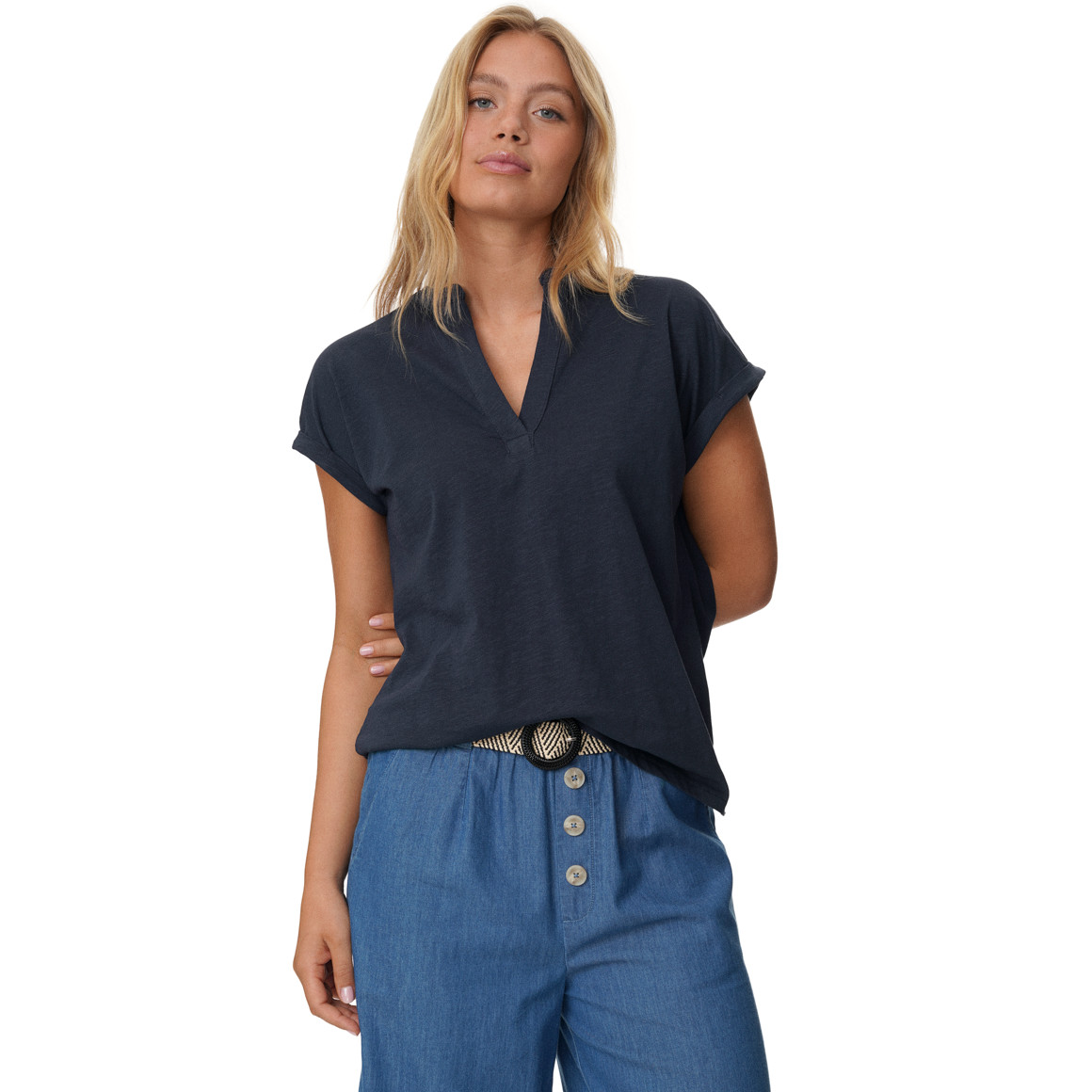 Dames-T-shirt met V-hals