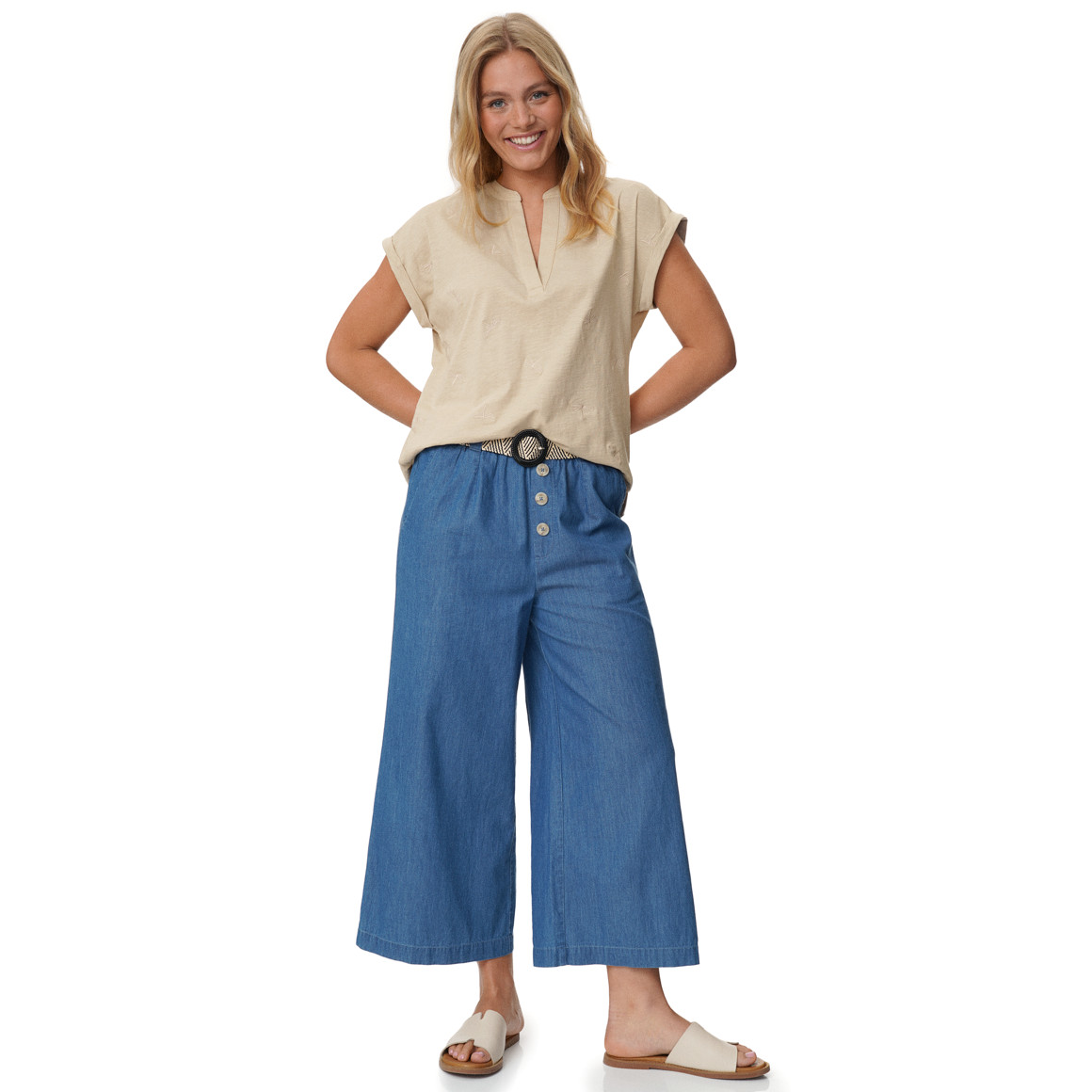 Dames-T-shirt met borduursel