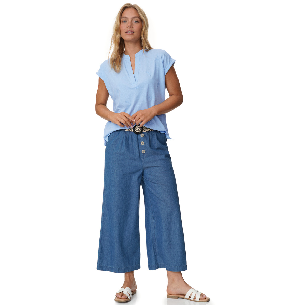 Damen T-Shirt mit Stickerei