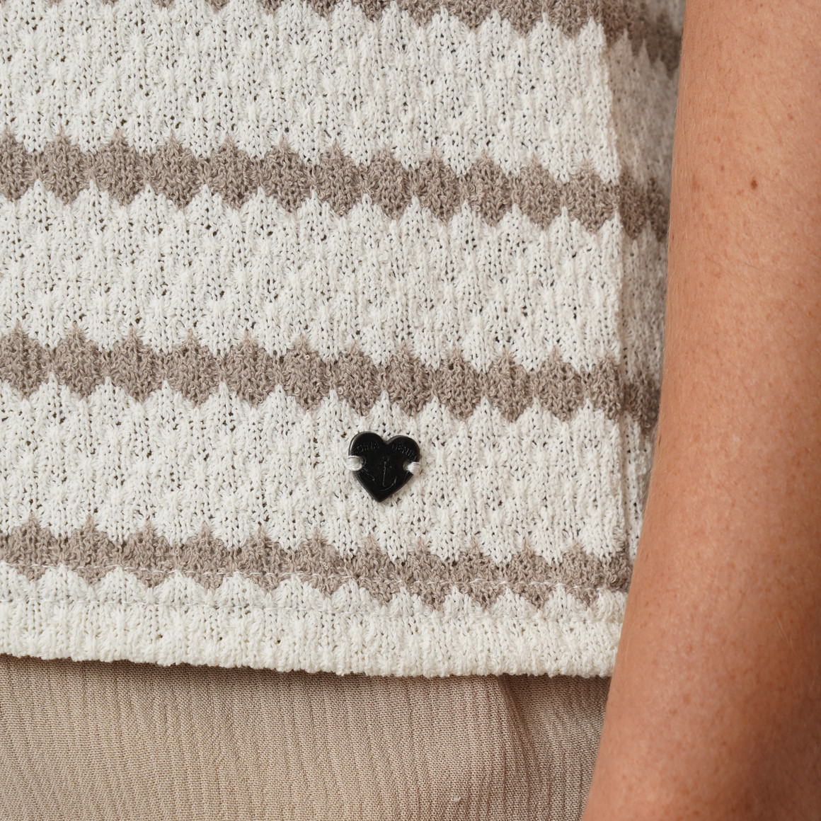 Damen Strick-T-Shirt mit Streifen