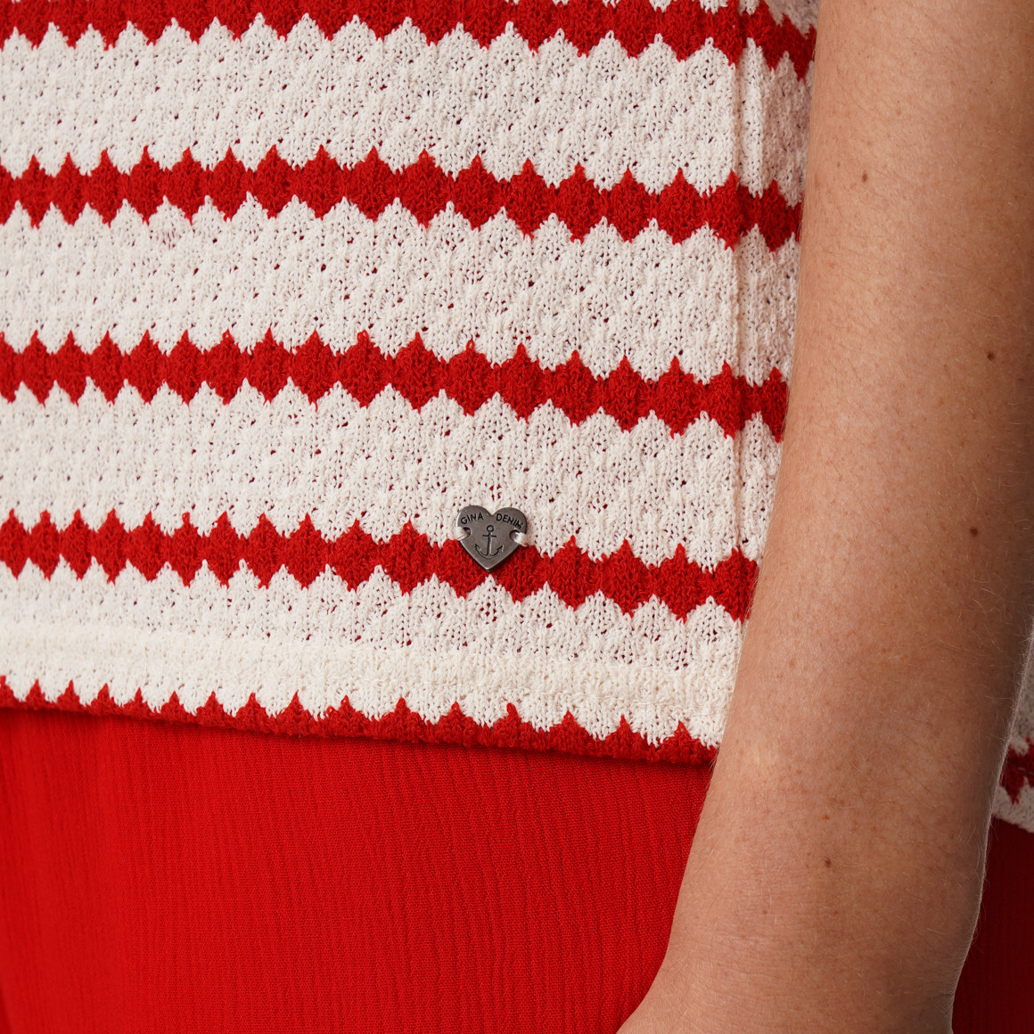 Damen Strick-T-Shirt mit Streifen