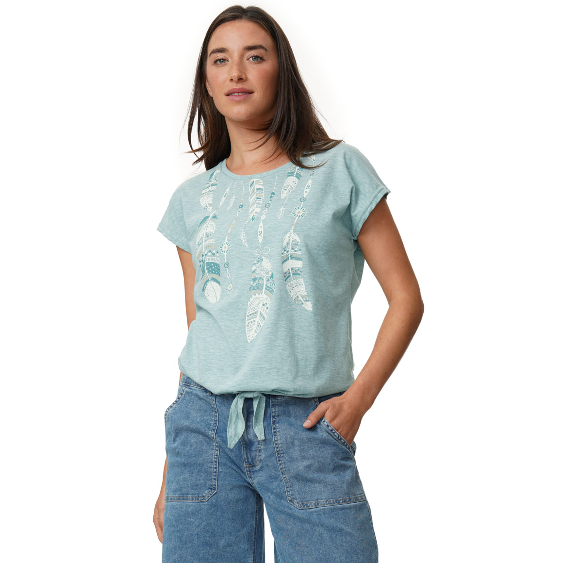 Damen T-Shirt mit Knotendetail