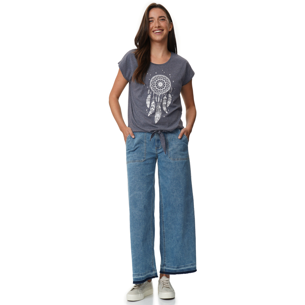 Damen T-Shirt mit Knotendetail