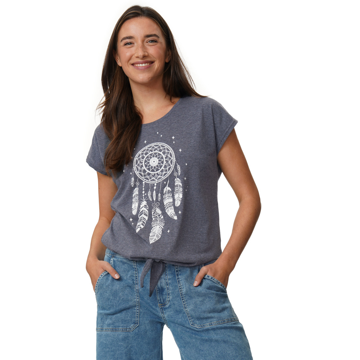 Damen T-Shirt mit Knotendetail