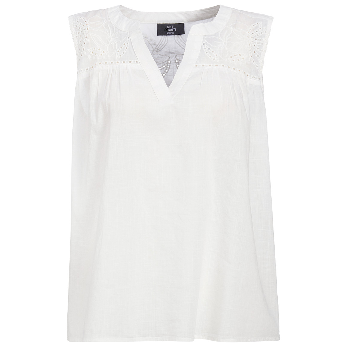 Damen Bluse mit Broderie Anglaise-Stickerei