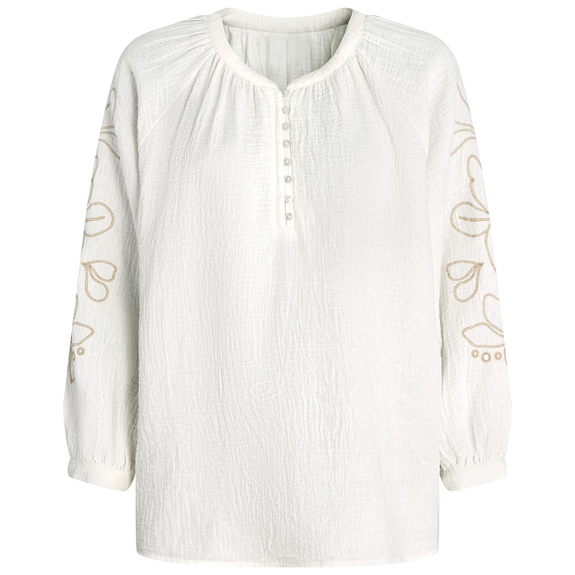 Damen Musselin-Bluse mit Stickerei