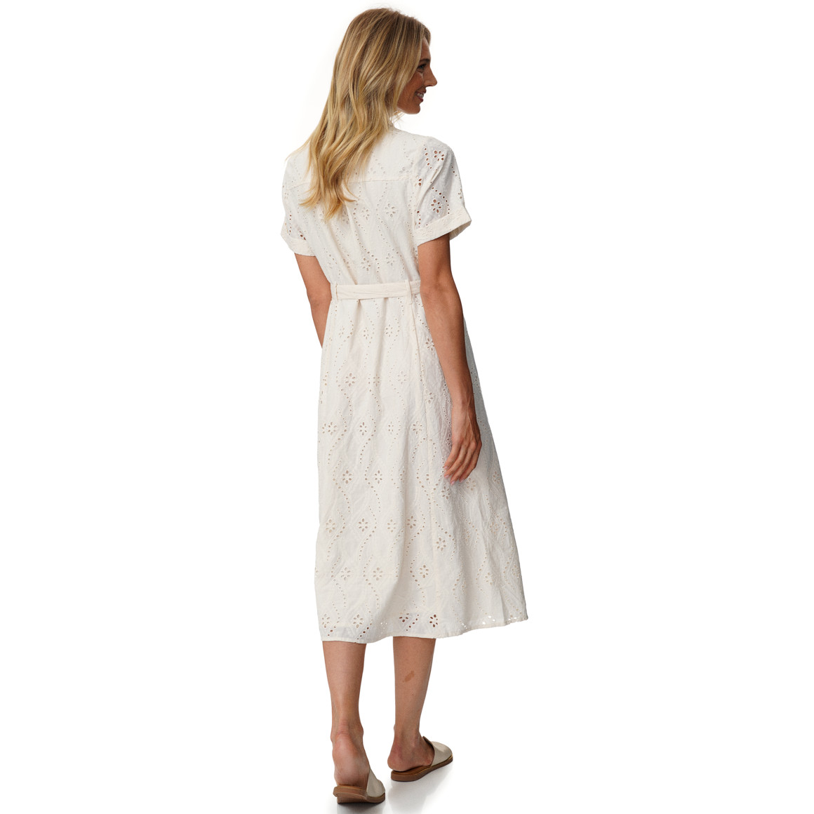 Damen Kleid mit Lochstickerei