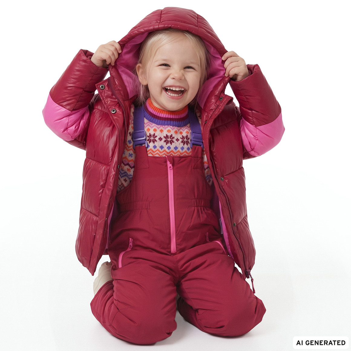 Winterjas voor meisjes met een glanzende look
