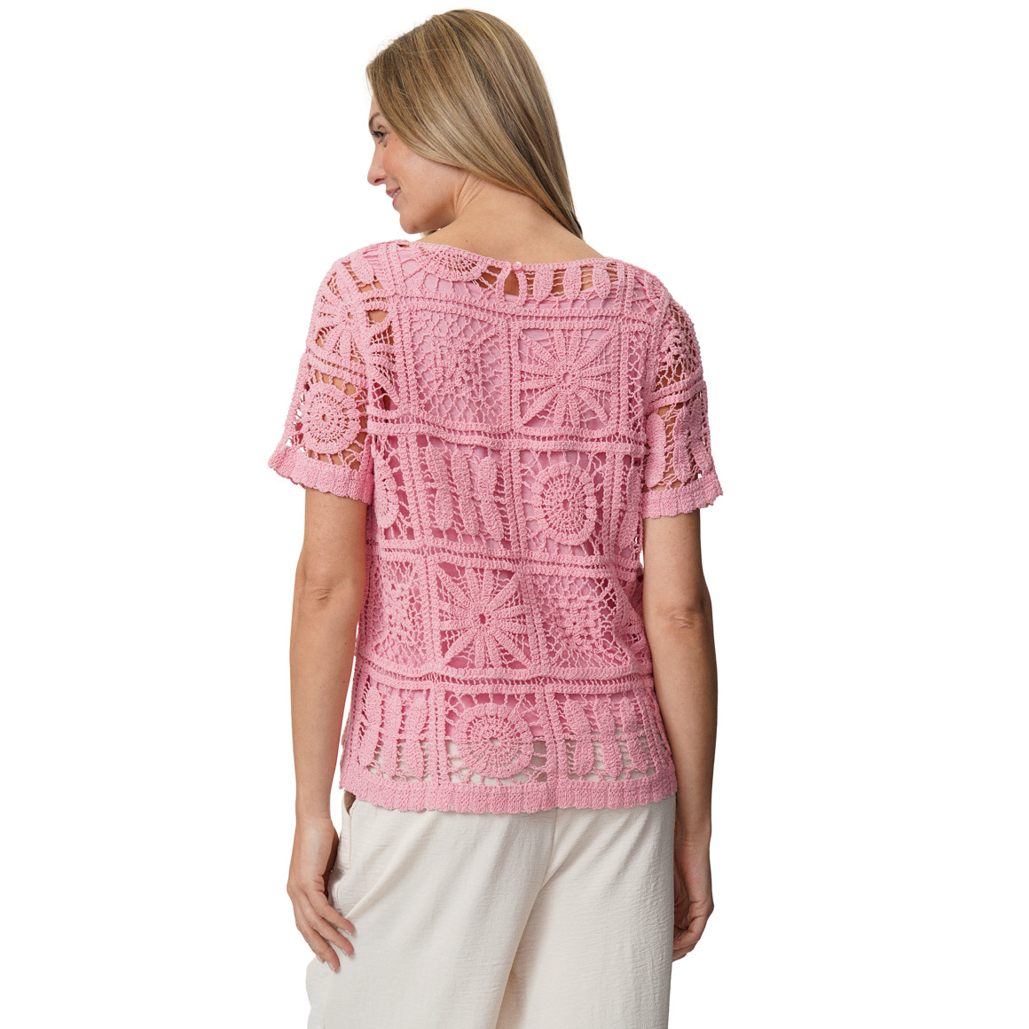 Damen T-Shirt aus Häkelspitze