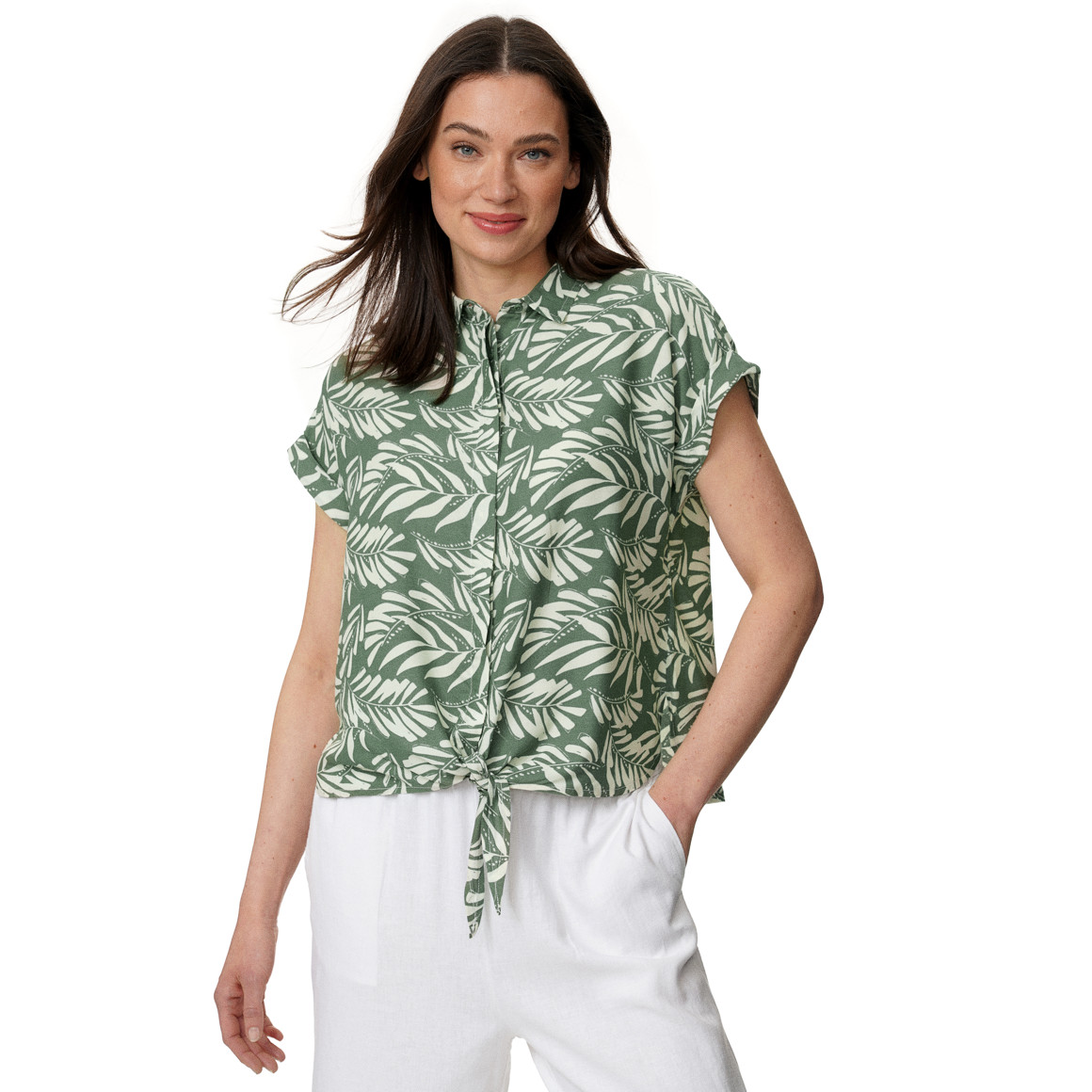 Damen Bluse mit Knotendetail