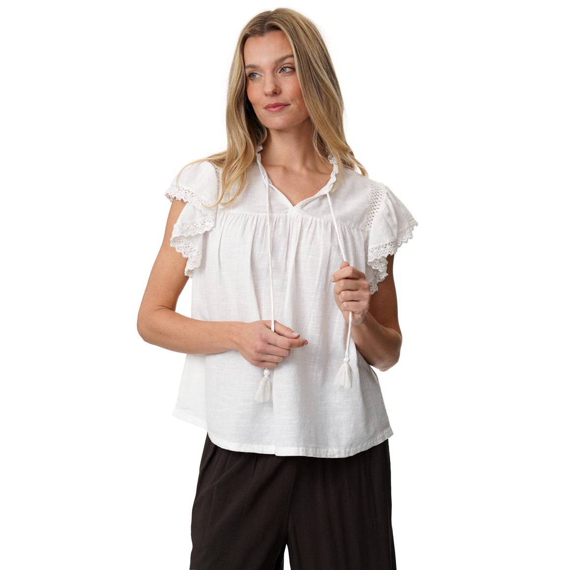 Damen Bluse mit Spitze