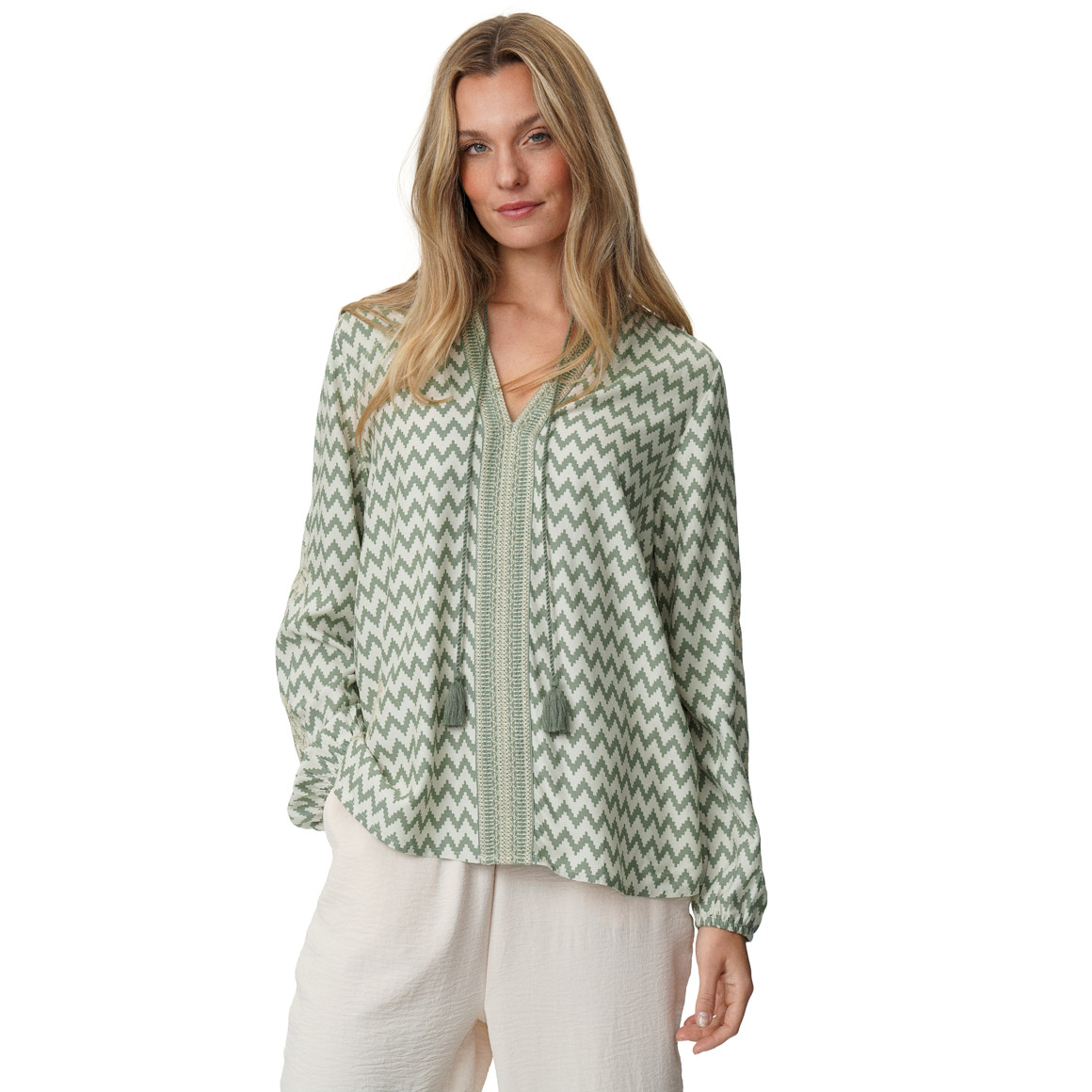 Damen Bluse  mit Stickerei