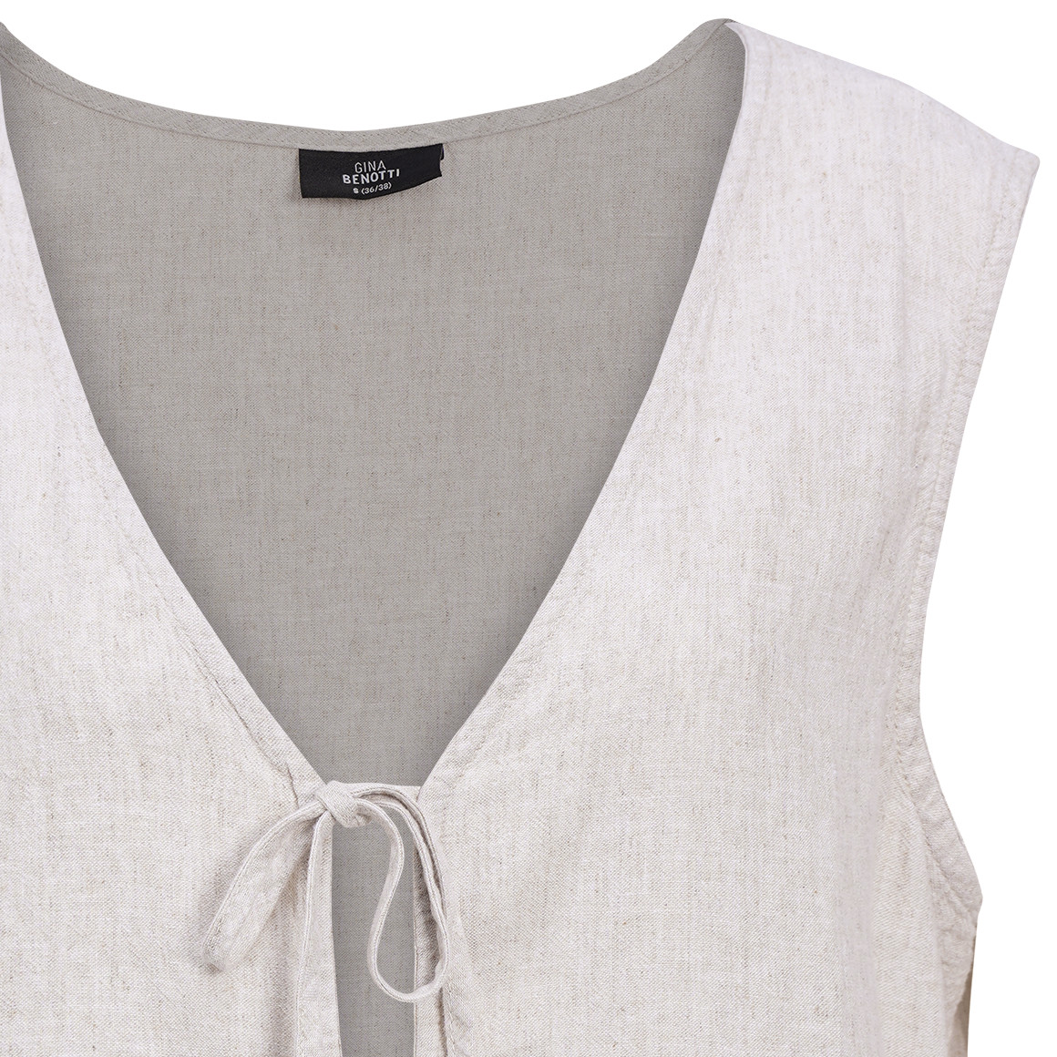 Damen Leinen-Weste mit Bindebändern