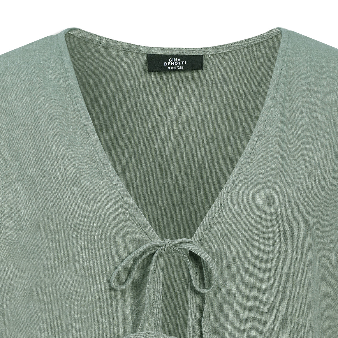 Damen Leinen-Weste mit Bindebändern