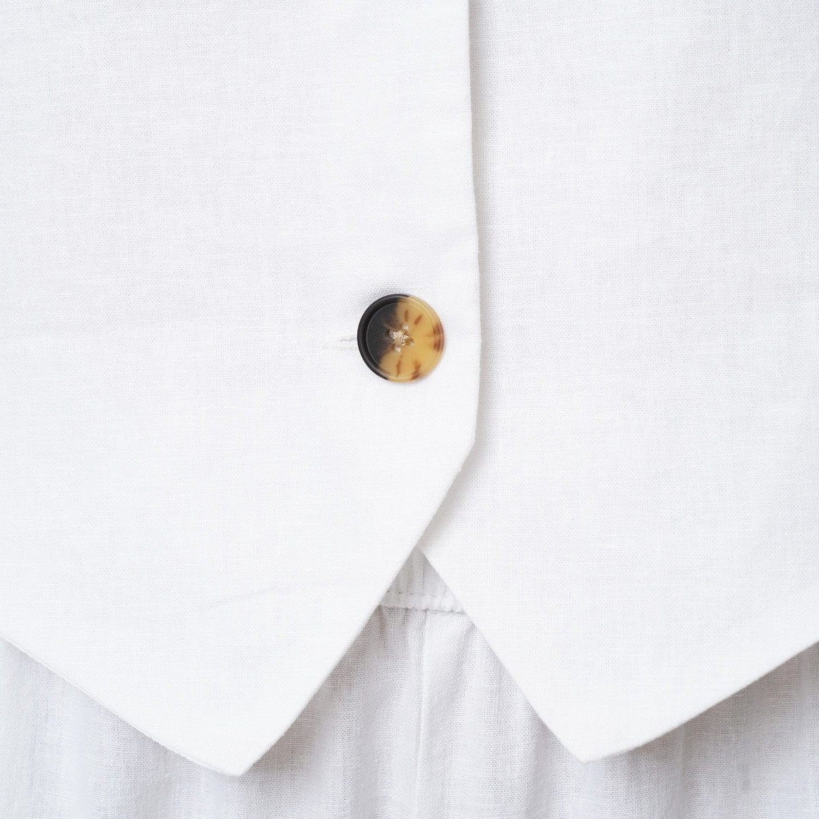 Damen Leinen-Weste mit Knopfleiste