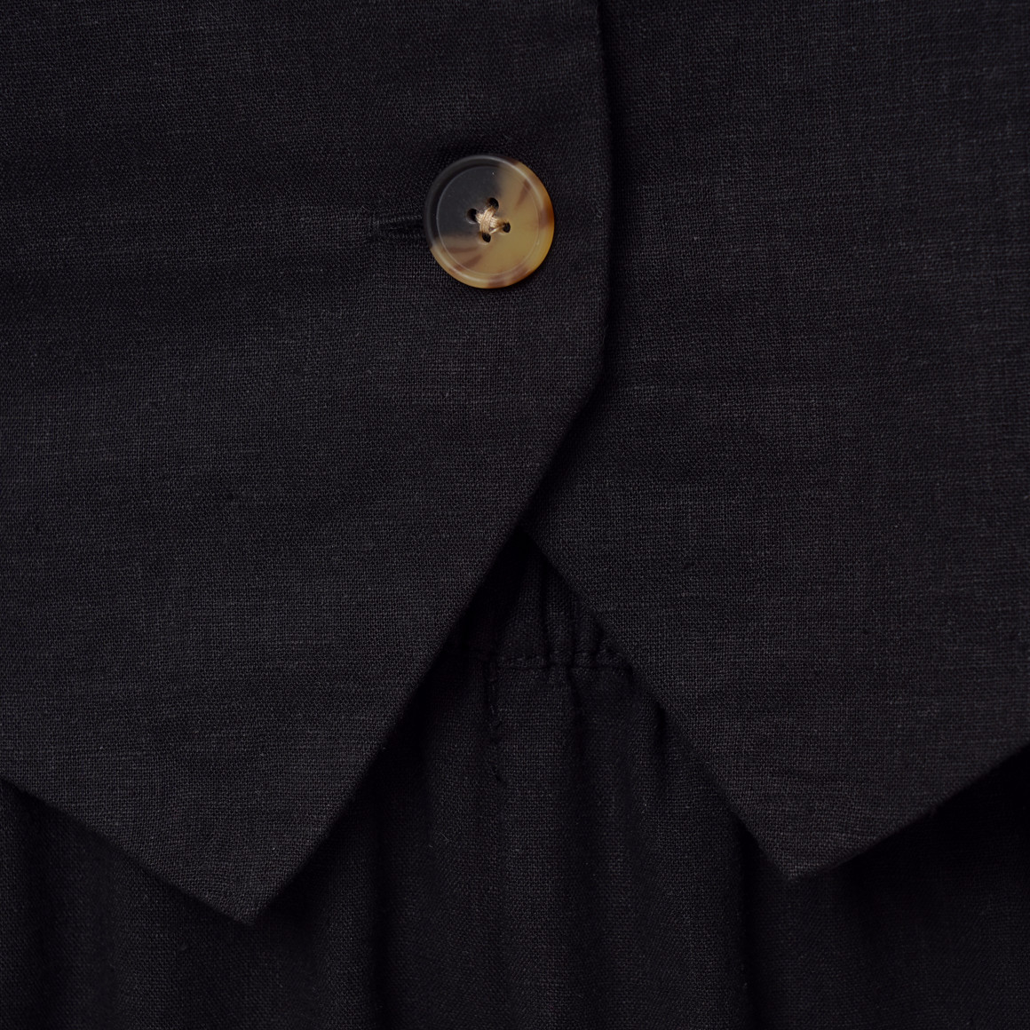 Damen Leinen-Weste mit Knopfleiste