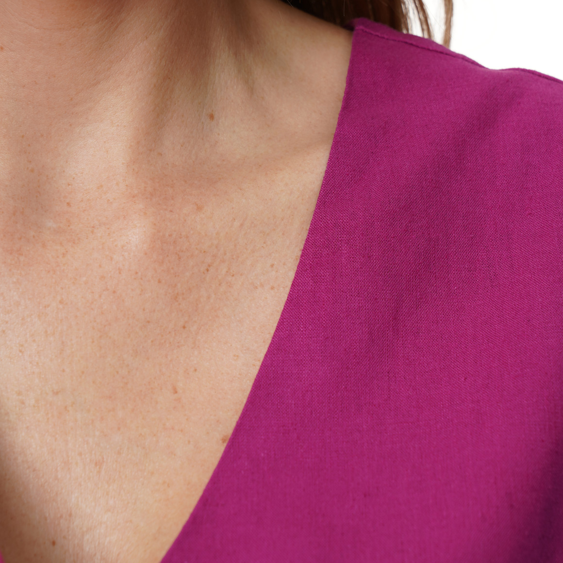 Damen Leinen-Weste mit Knopfleiste