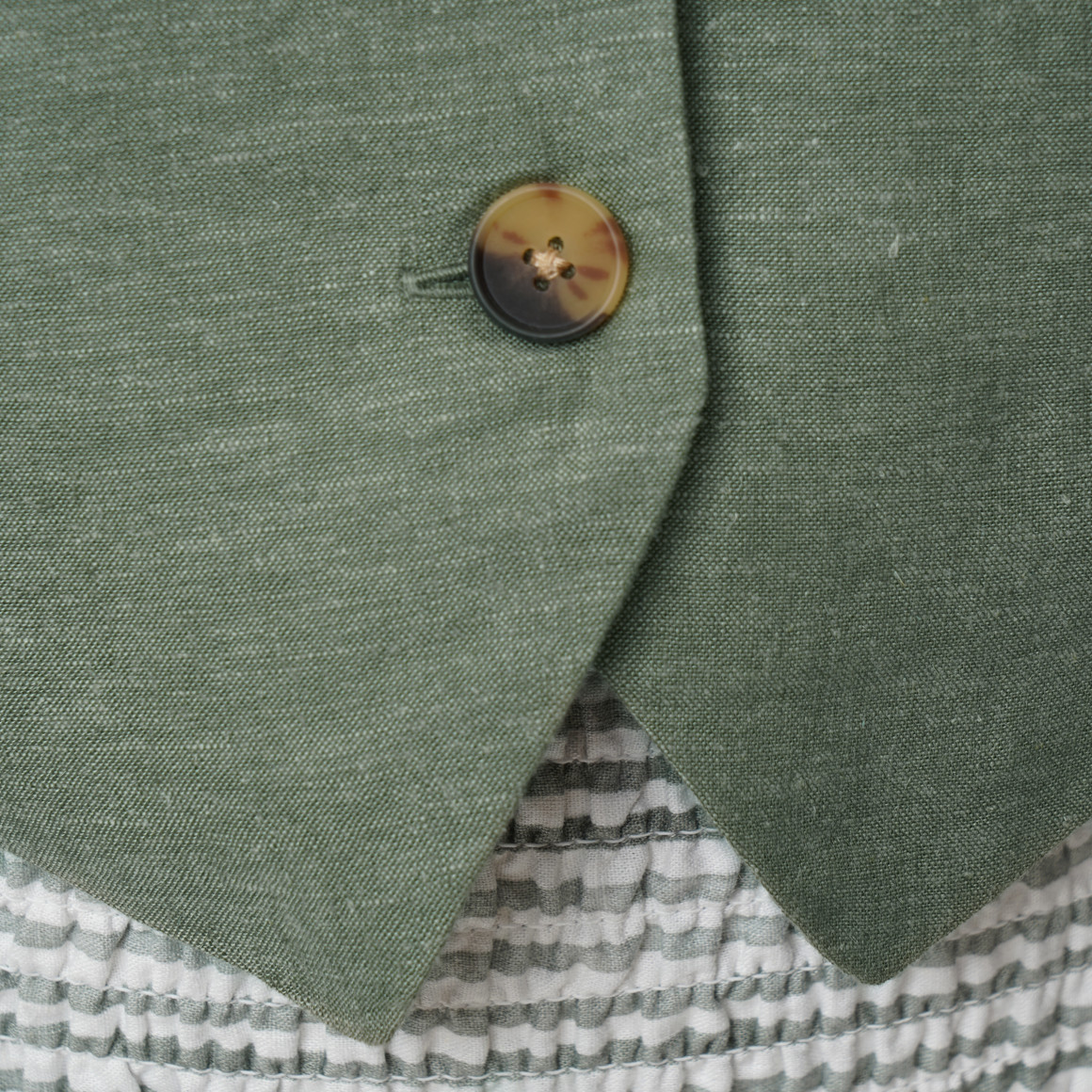 Damen Leinen-Weste mit Knopfleiste