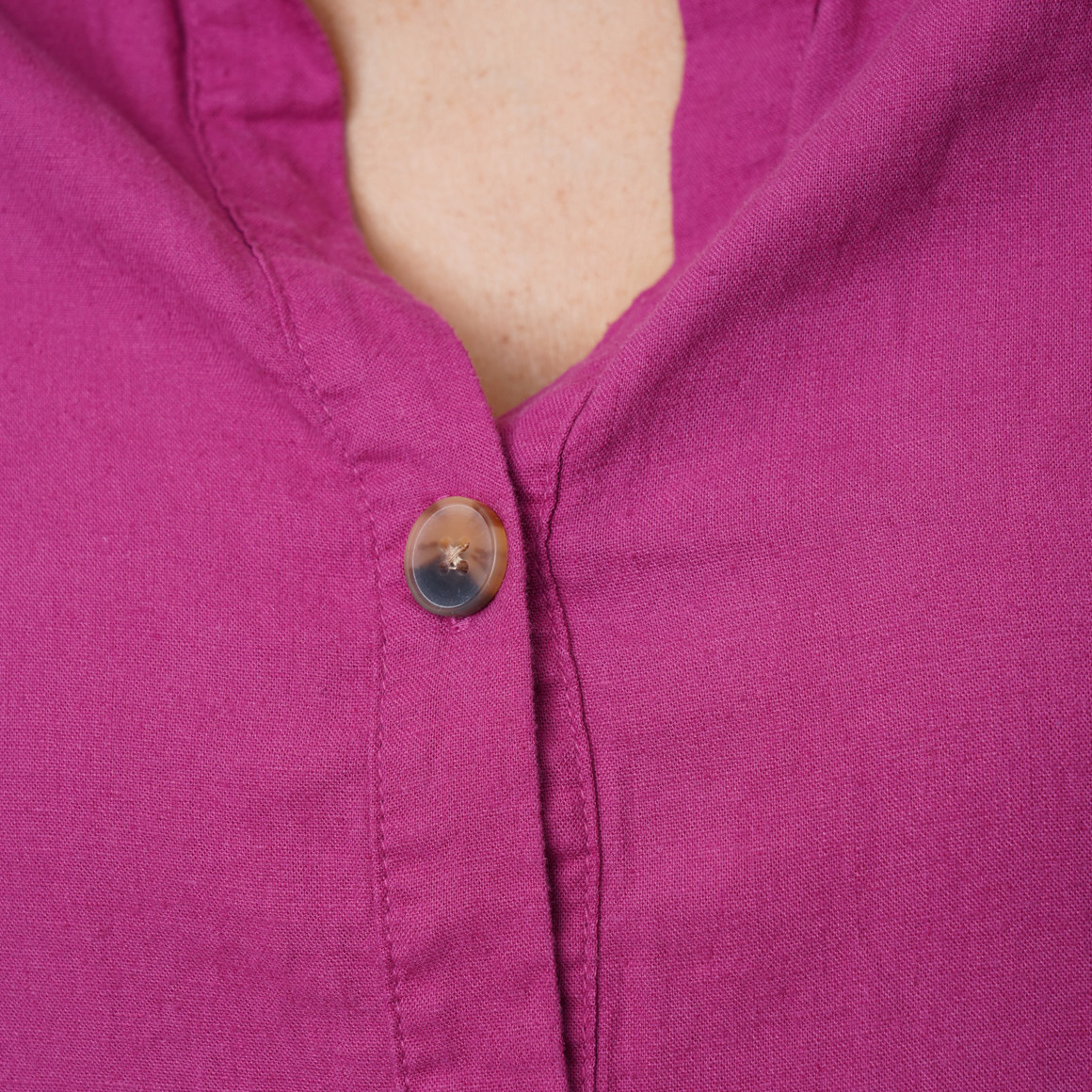 Damen Leinen-Bluse mit Spitze