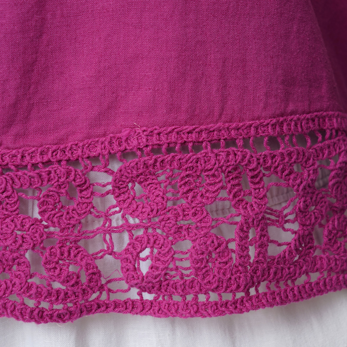 Damen Leinen-Bluse mit Spitze