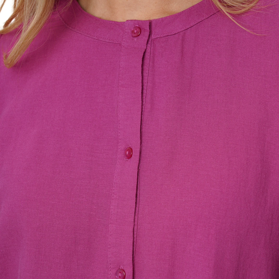 Damen Leinen-Bluse mit Spitze