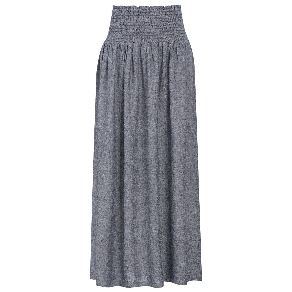 Damen Leinen-Rock mit Smokbund