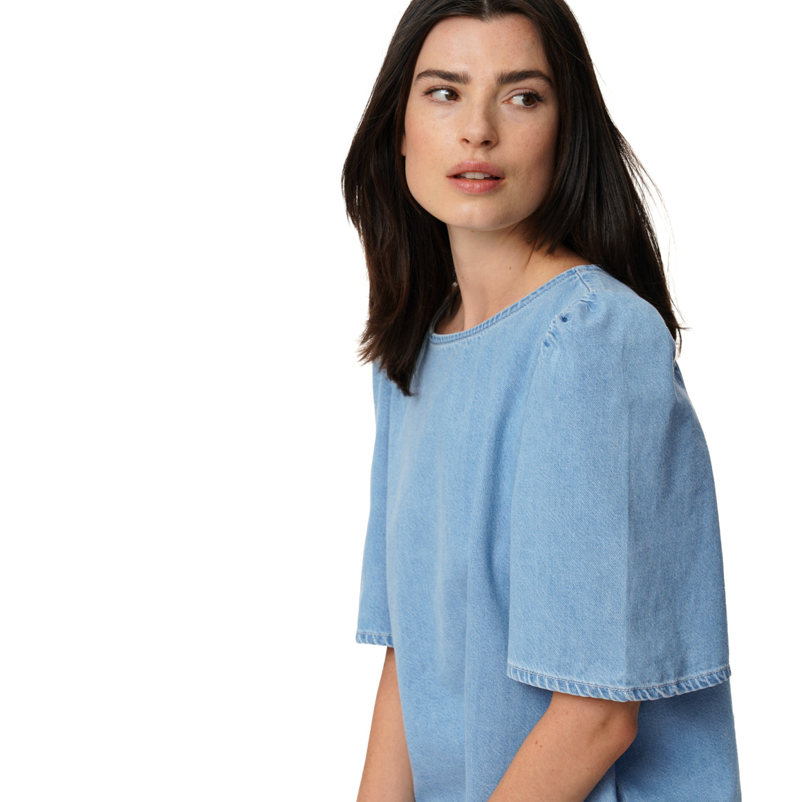 Damen Bluse in Denim-Optik