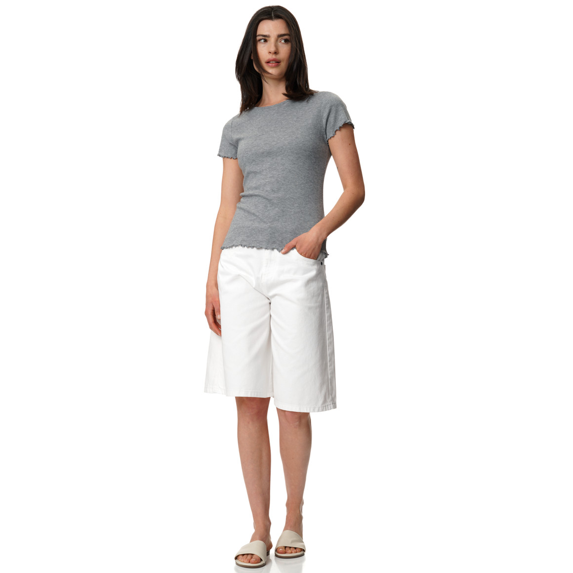 Damen Bermuda-Shorts mit Five-Pocket-Style
