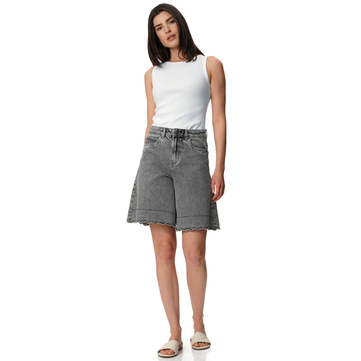 Damen Top mit Rippstruktur